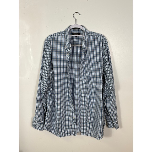 Banana Republic Other - Banana Republic Mens XL Slim Flex Fit Tech Stretch Cotton Blue Check Shirt